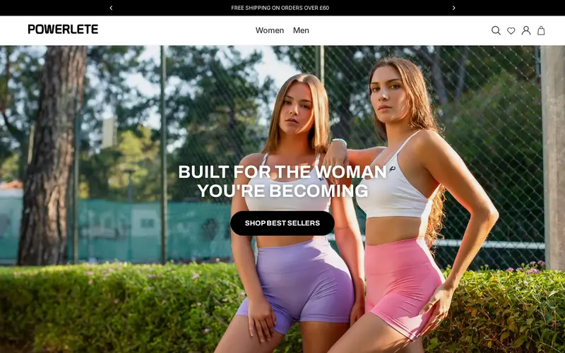 Powerlete Clothing (www.powerleteclo.com) homepage screenshot