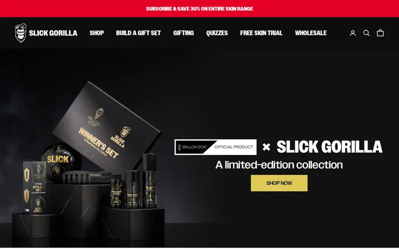 Slick Gorilla (www.slickgorilla.co.uk) homepage screenshot