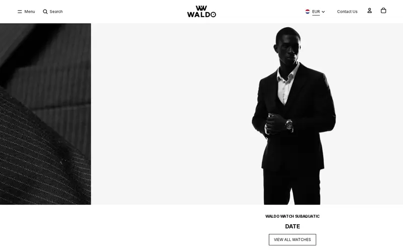Waldo Watches (www.waldowatches.com) homepage screenshot